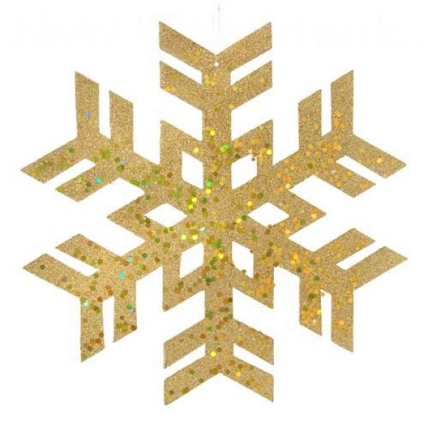 Χριστουγεννιάτικη Κρεμαστή Χιονονιφάδα Οροφής, Χρυσή (20cm)